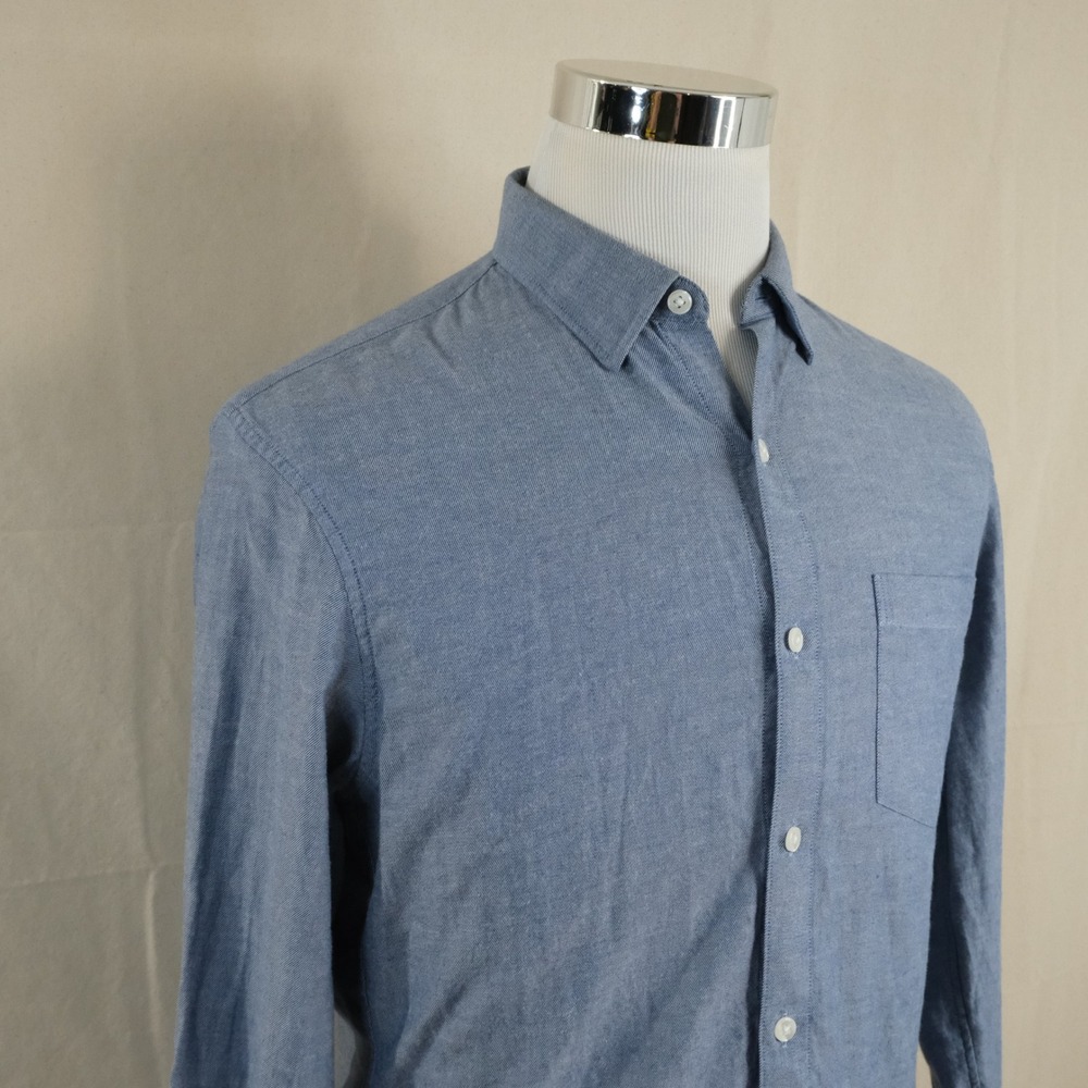Bonobos Medium Tailored Slim Fit Button Down Shirt Blue Cotton Casual Mens